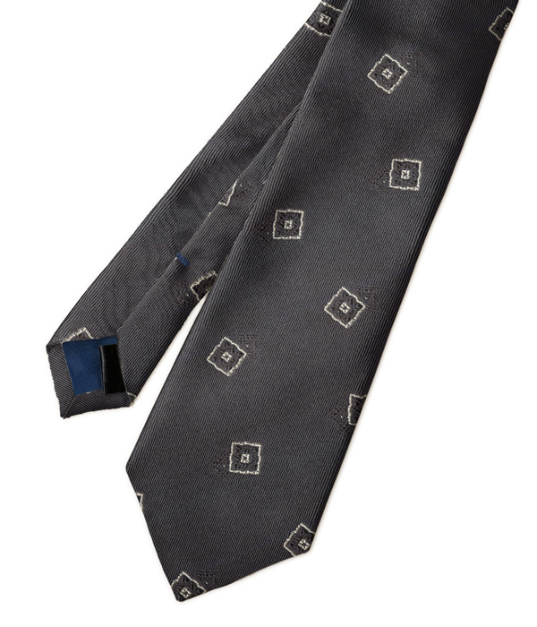 【インポート】ブラック モチーフ柄 ネクタイ