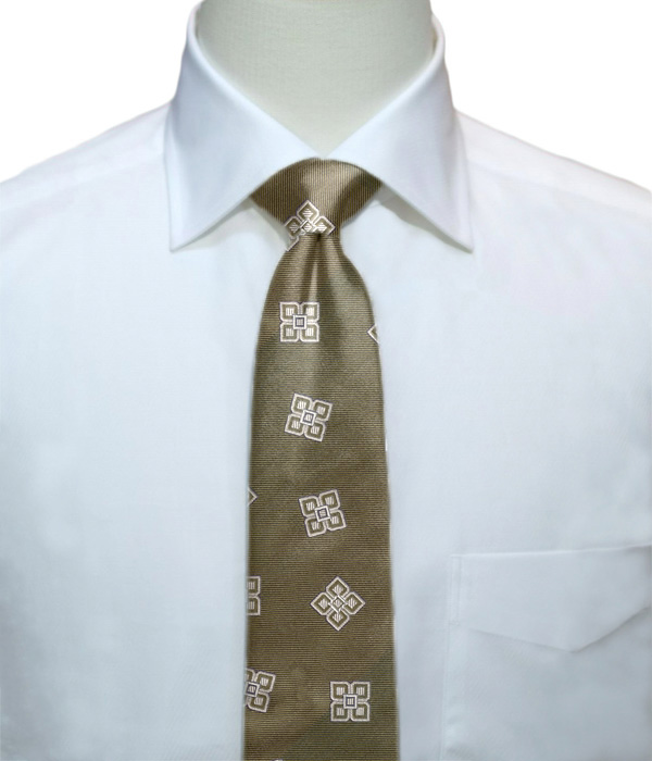 【インポート】モスグリーン モチーフ柄 ネクタイ