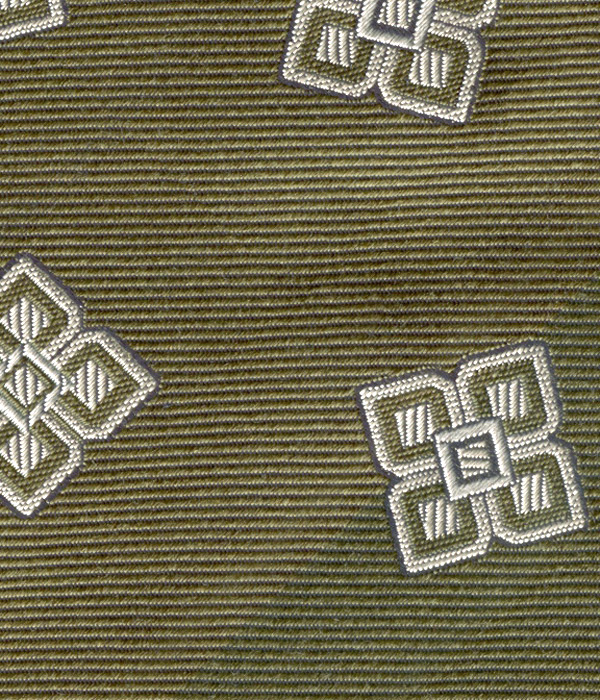 【インポート】モスグリーン モチーフ柄 ネクタイ