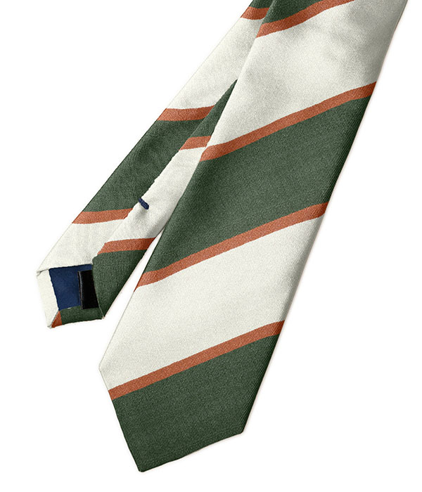 インポート】オレンジ×グリーン レジメンタル ネクタイ | 土井縫工所