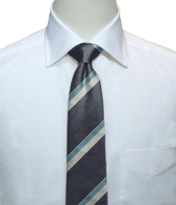 【インポート】ネイビー×サックス レジメンタル柄 ネクタイ