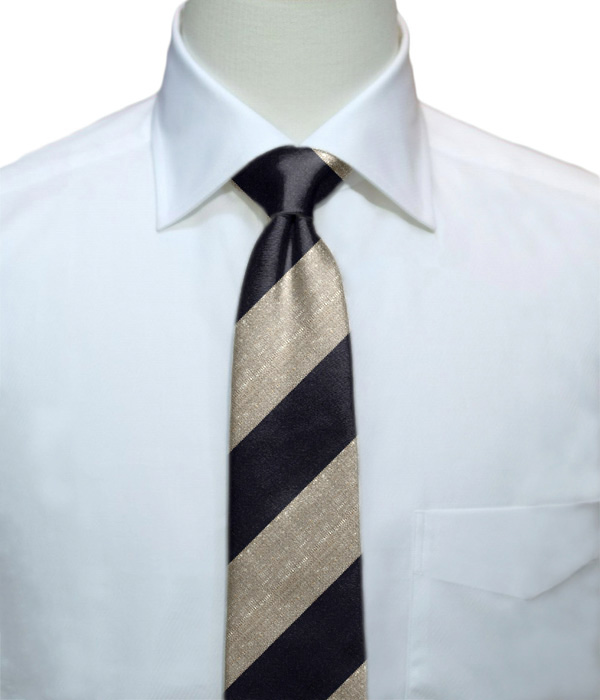 【インポート】ネイビー×ベージュ レジメンタル柄 ネクタイ