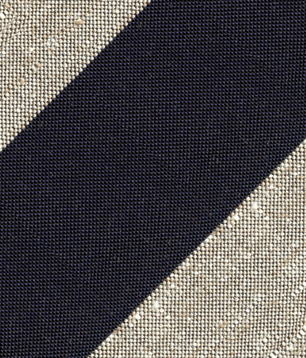 【インポート】ネイビー×ベージュ レジメンタル柄 ネクタイ