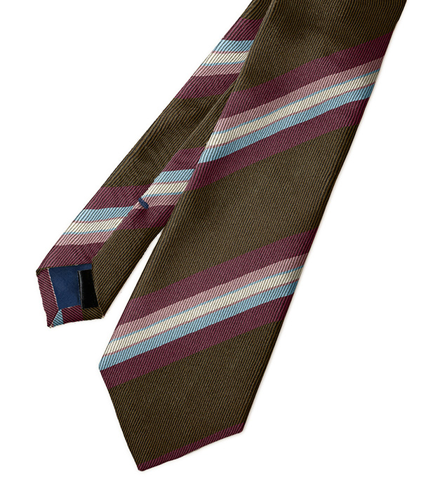 インポート】ボルドー×ブラウン レジメンタル ネクタイ | 土井縫工所