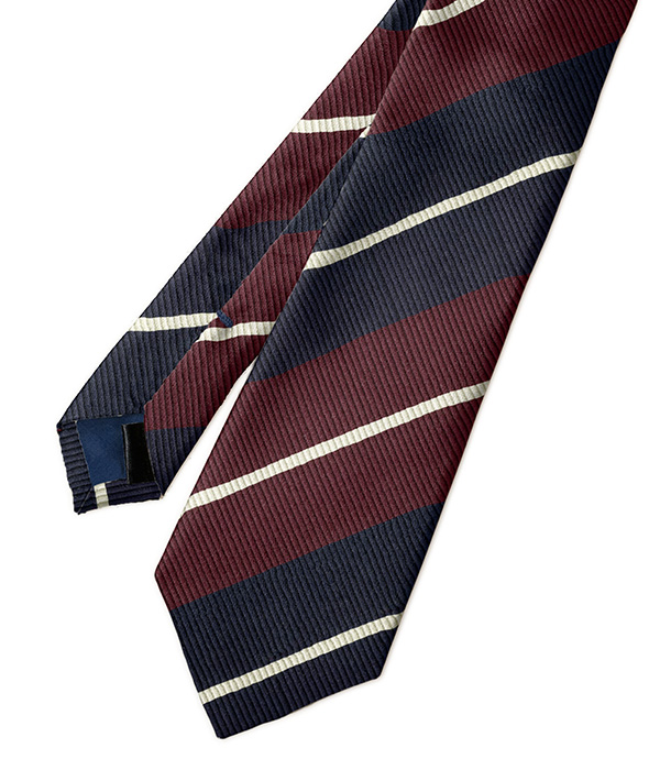 インポート】ボルドー×ネイビー レジメンタル ネクタイ | 土井縫工所