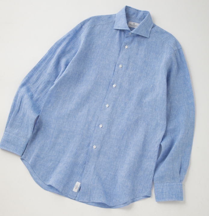 ALBINI リネンサックスシャツ